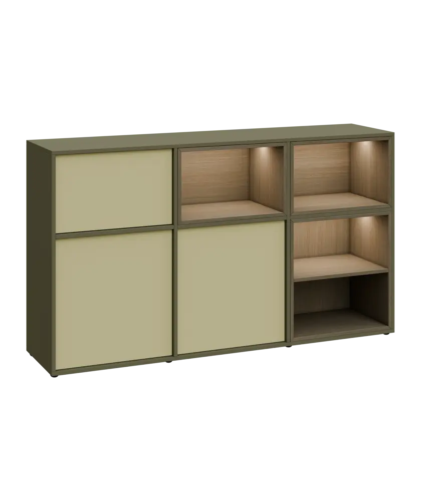 ERY D1844 P dolní modul, 2-dveřová/nika, 1000x1800x400, pravý, zelená